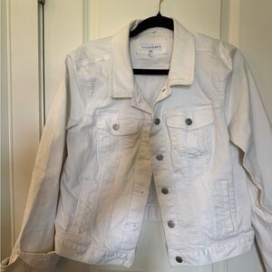LOFT White Denim Jean Jacket - Button-Front Women’s Jacket